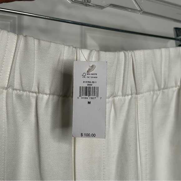 NWT Banana Republic White Relaxed Cropped Pants w/Pockets Sz M - Picture 9 of 12